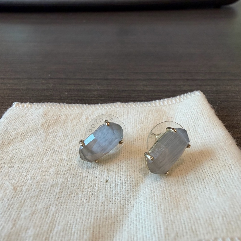 Kendra Scott Gold Slate Cat’s Eye Studs